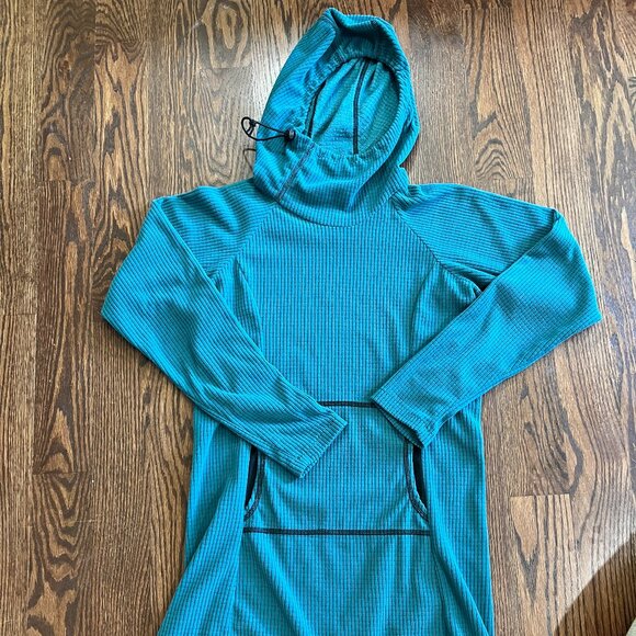 Melanzana Women's Micro Grid Fleece Hoodie Dress Small - Picture 1 of 3